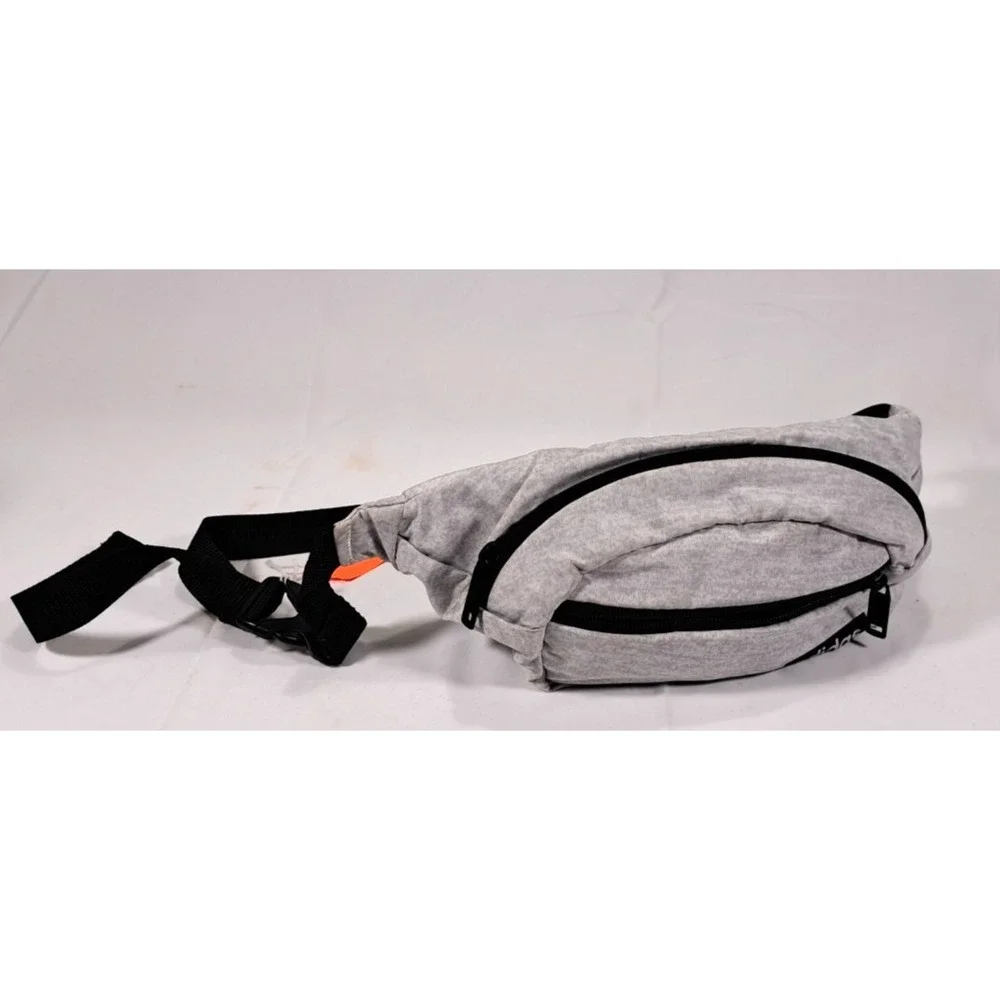 Adidas Waist Bag Fanny Pack Heather Grey Jersey Logo Adjustable Strap Streetwear